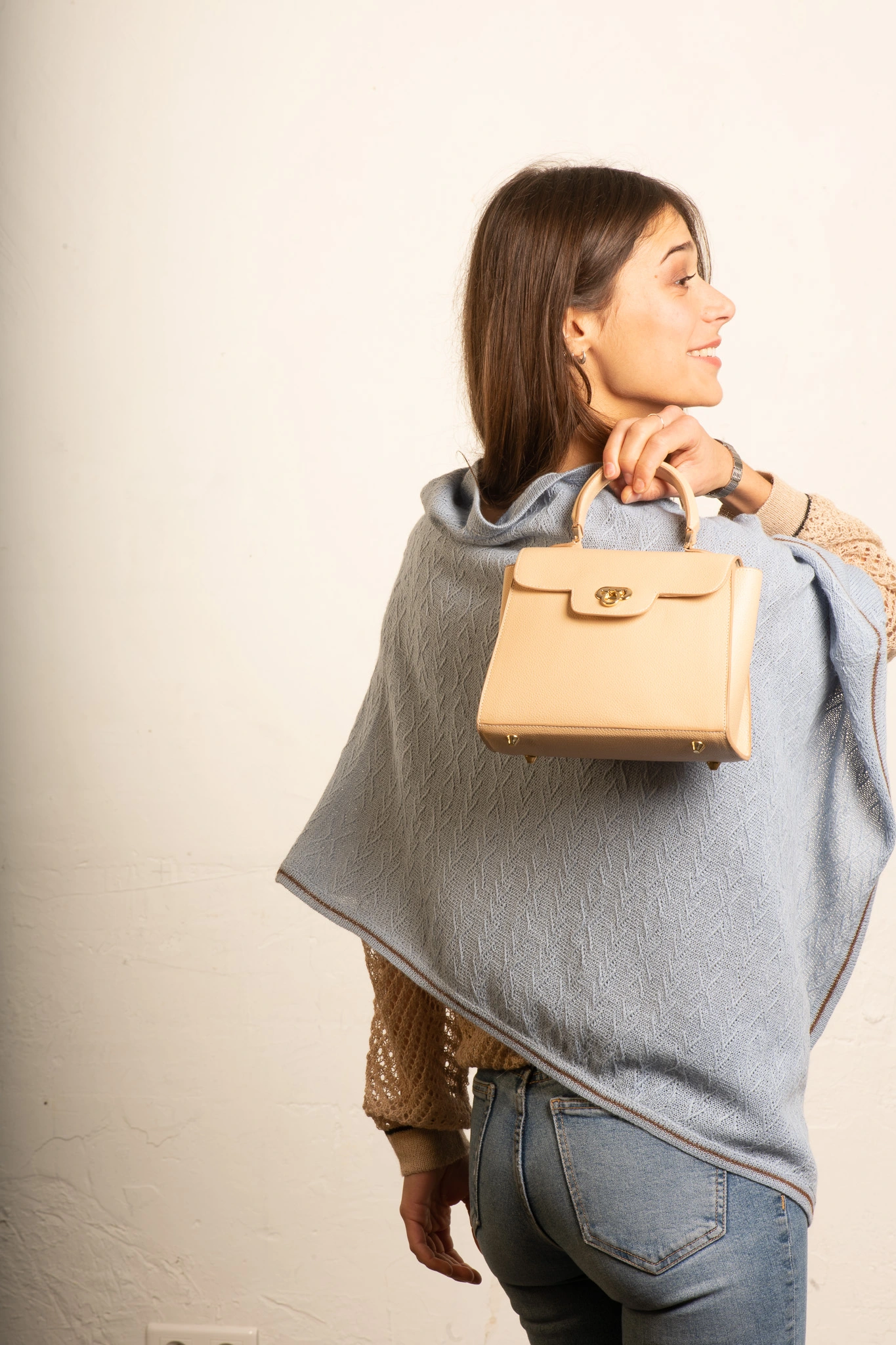 Beauté Mode Poncho Bleu